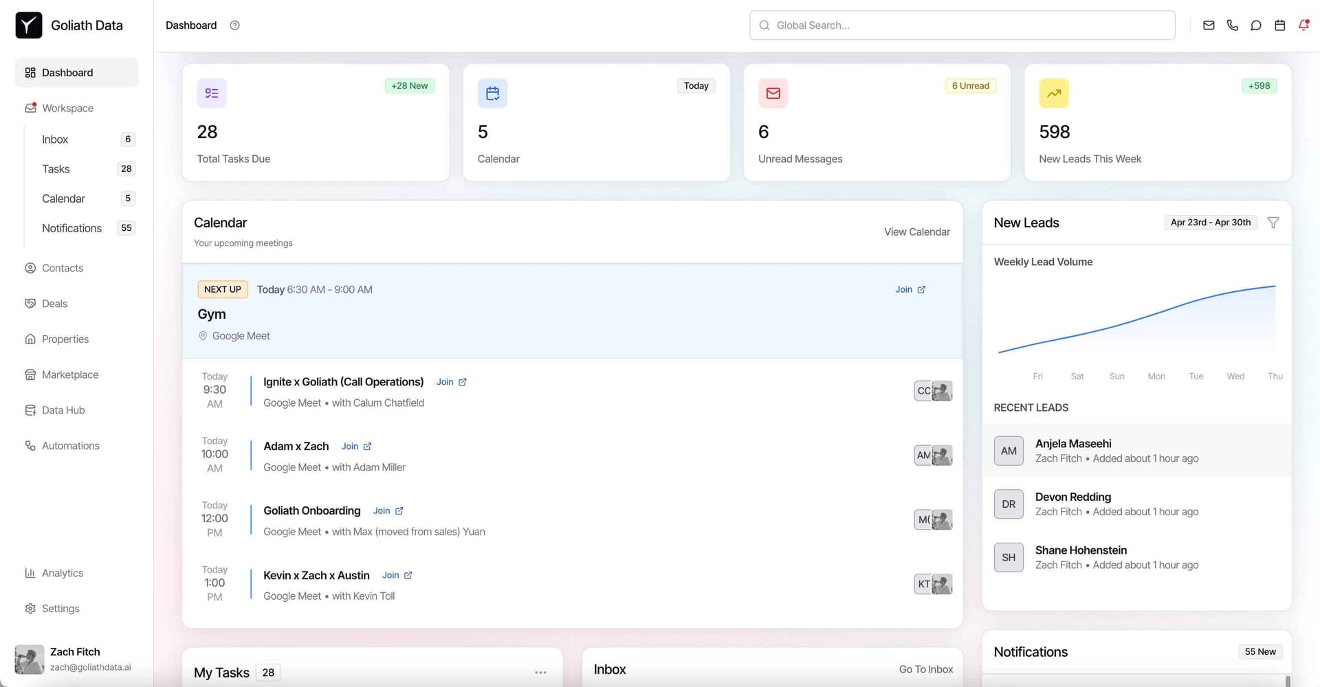 Goliath Data Real Estate CRM - Product Image