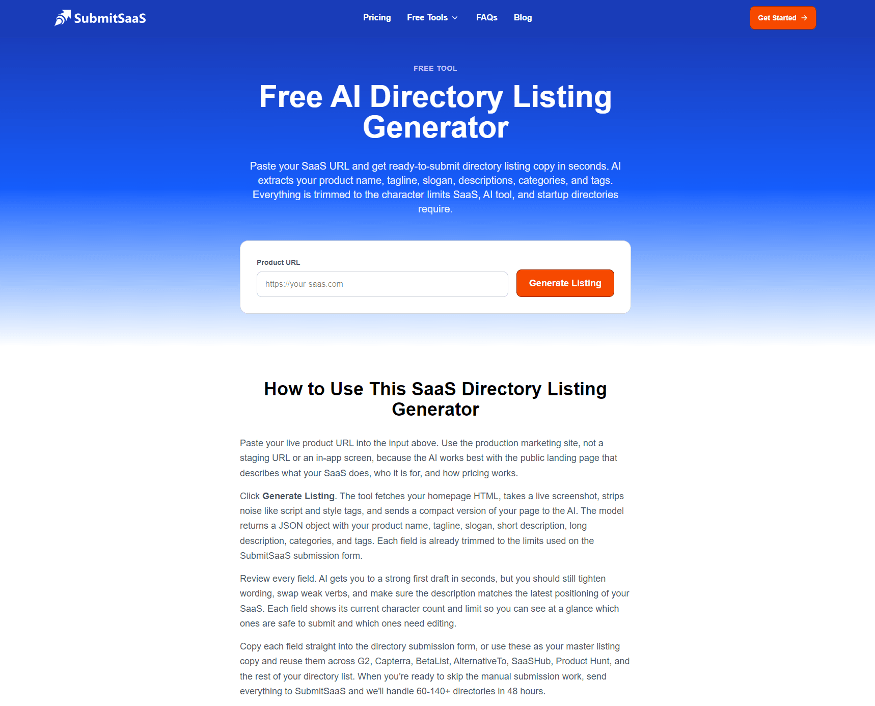 Free AI Directory Listing Generator - Product Image