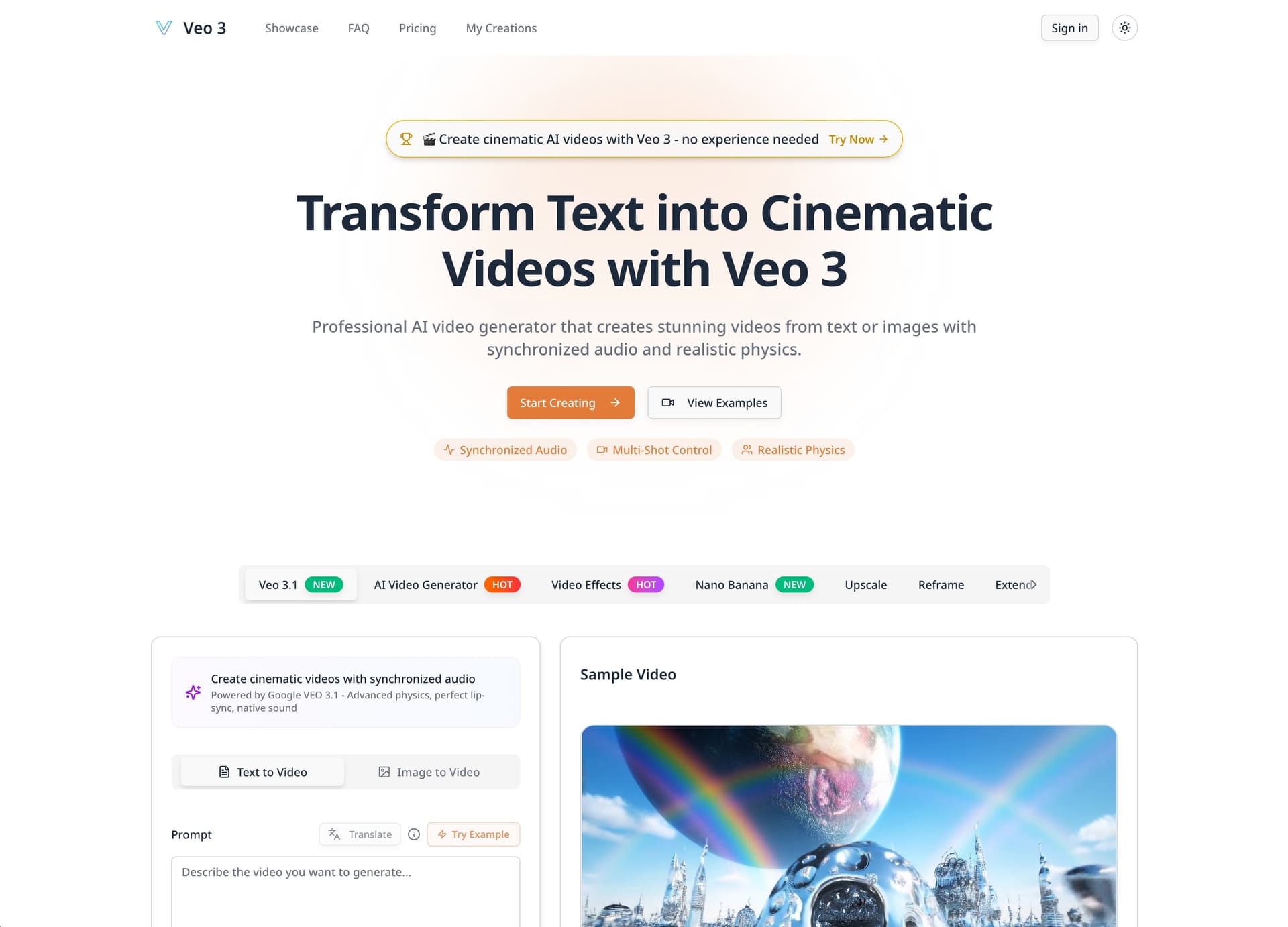 Veo 3 - Realistic Physics AI Video Generator - Product Image