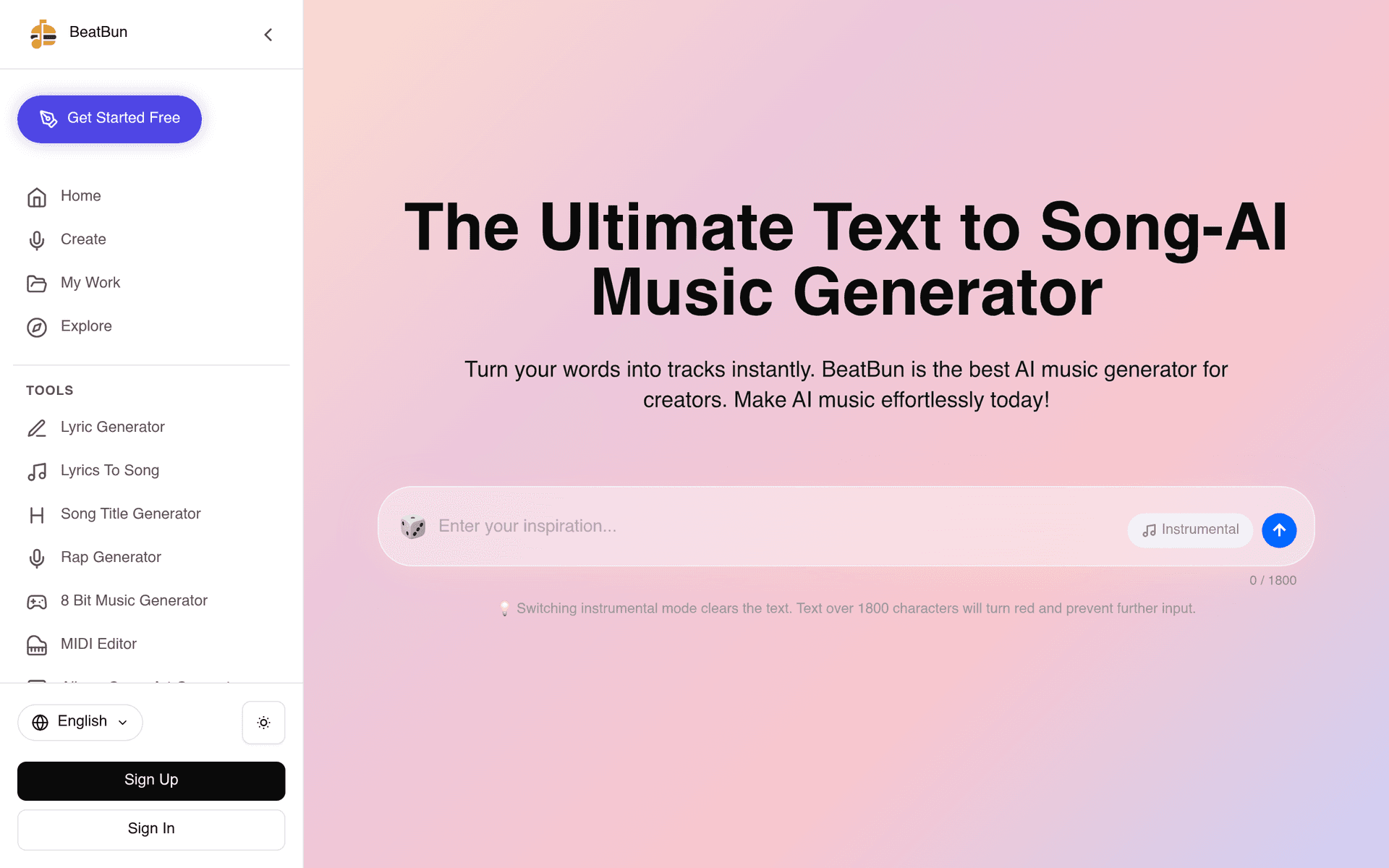 Text To Song - BeatBun - Product Image