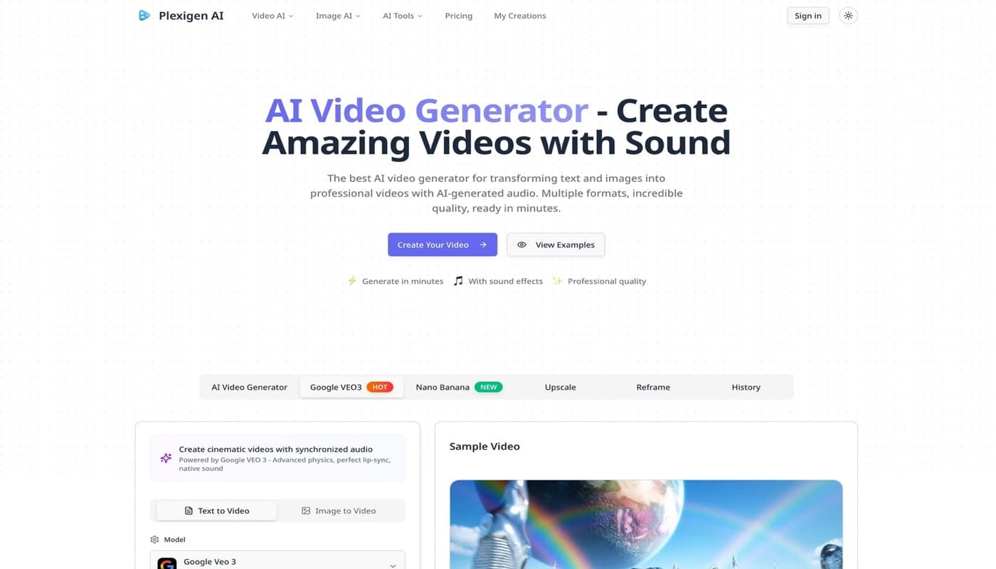 Plexigen AI - AI Video Generator with Sound  - Product Image