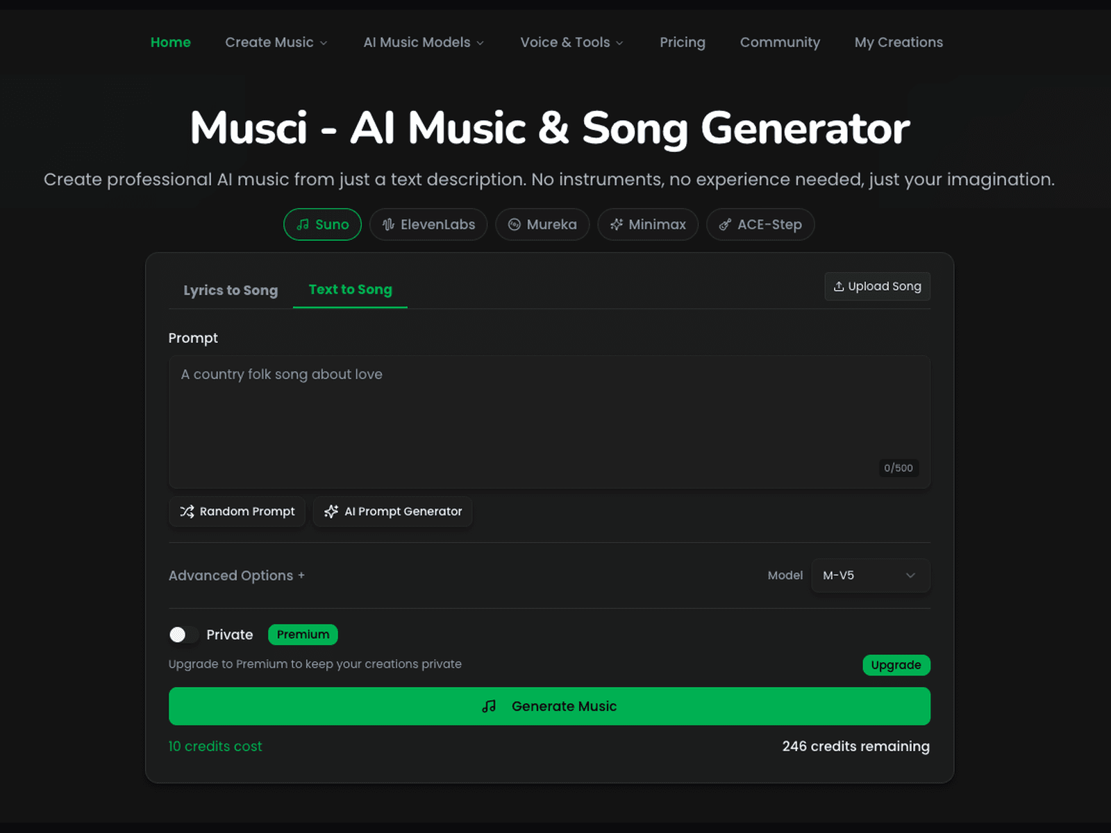 Musci - AI Song Generator - Product Image