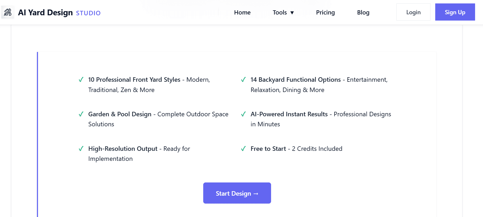 AI Yard Design Studio - Product Image